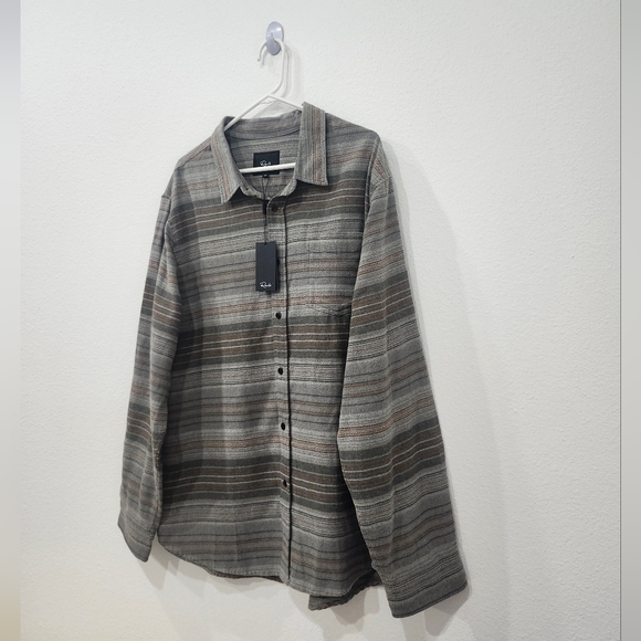 Rails Mens XXL Seaweed Moss Stripe Flannel Runson Button Down Shirt NWT - Picture 2 of 8